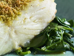Bacalhau com Broa e Espinafres