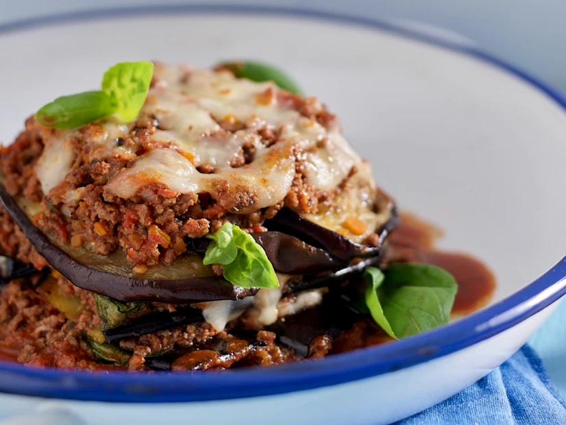 Parmigiana de beringela e carne picada